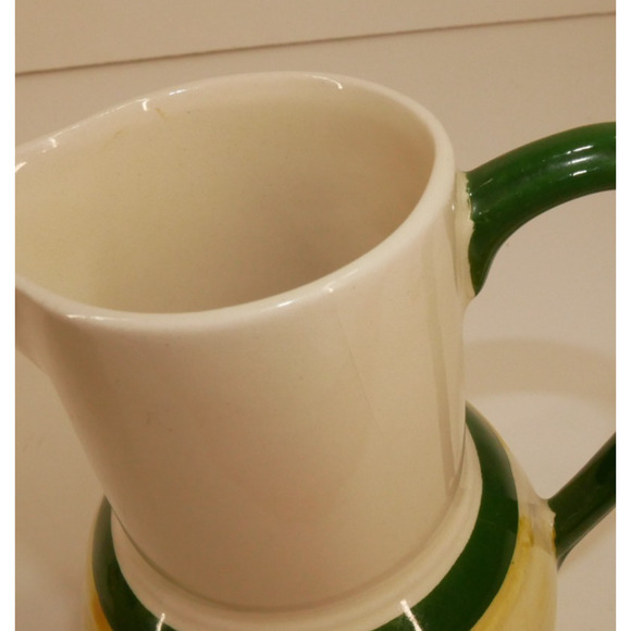 Vernonware Gingham Green Lidded Sugar Bowl And Creamer Set Hand Painted Vintage - Picture 13 of 13